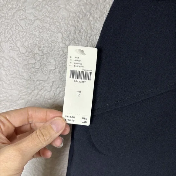 NWT Anthropologie Maeve Preppy Tailored Faux Wrap Skort Black Size 8 Academia - Picture 3 of 12